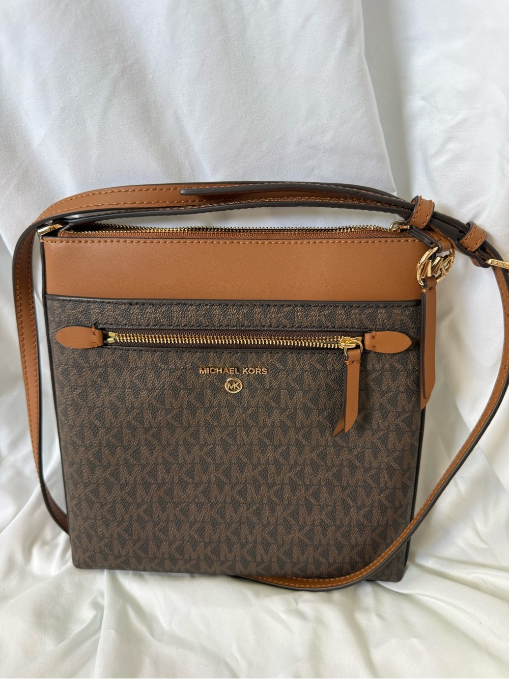 Michael Kors Beige Interior Crossbody with Tan Trim